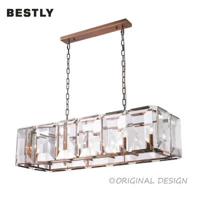 Qizil mis qoplamali shaffof oynali uzun marjon chiroq